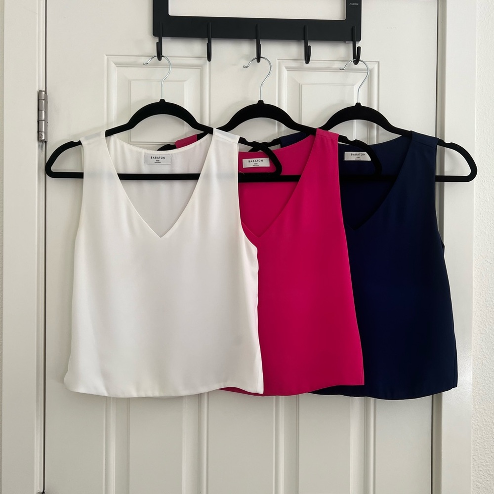 Aritzia Babaton Murphy - Set of 3 XXS in fuchsia, white, and blue